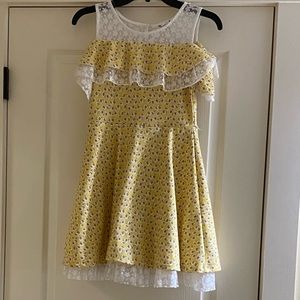 Yellow KnitWorks Dress with Flowers (Girls)